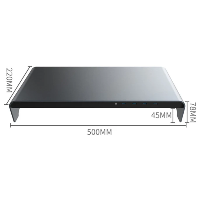Hot Smart Base Aluminum Alloy Computer Laptop Base Stand with 4 USB 3.0 Port PLD