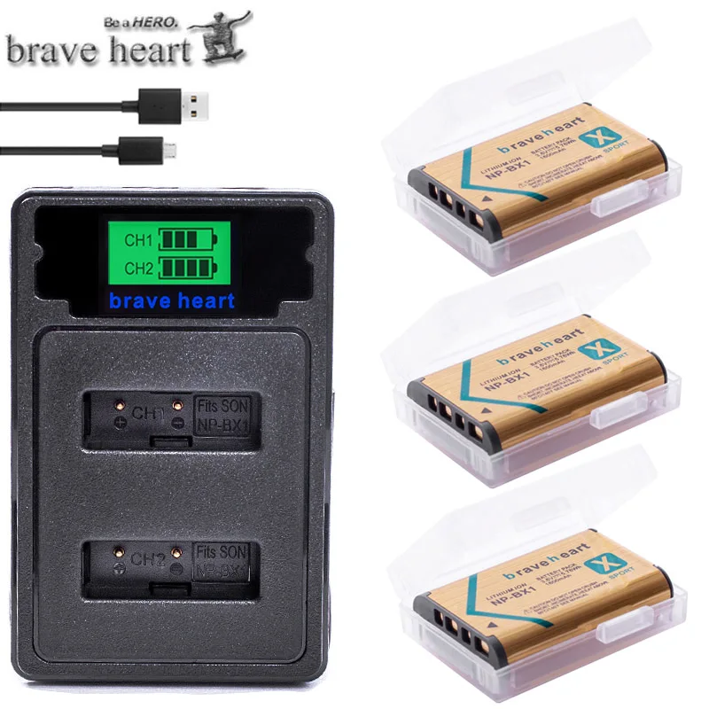charger and 3battery NP BX1 акумуляторная батарея NP-BX1 Батарея+ type-c светодиодный Зарядное устройство для sony комплектующие фотоаппарата sony DSC RX1 RX100 AS100V M3 M2 HX300 HX400 HX50 HX60 GWP88 AS15 WX350 - Цвет: charger and 3battery