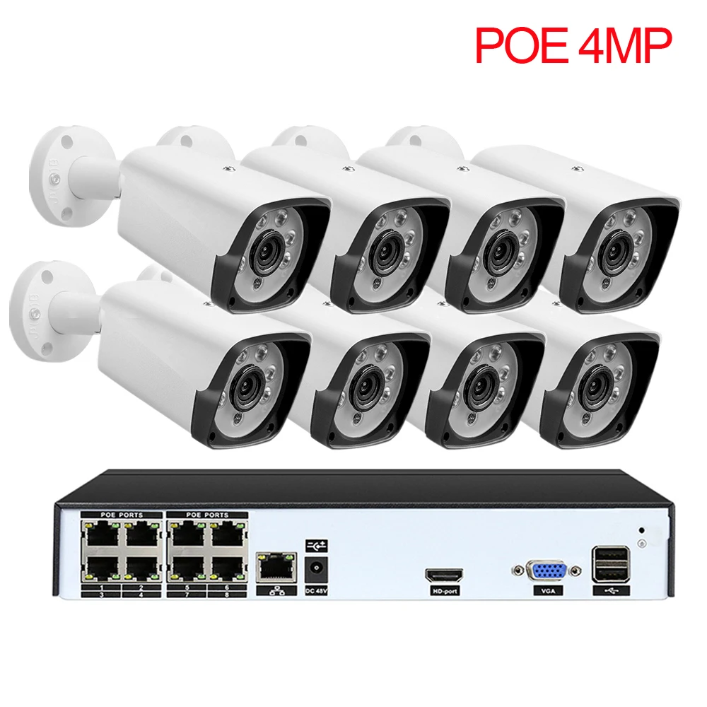 4MP IP Cameras LOFAM H.265 2MP 4MP 5MP CCTV камера безопасности системы 8CH POE NVR с IP набор камер водонепроницаемая система видеонаблюдения XMEYE - Цвет: 4MP IP Cameras