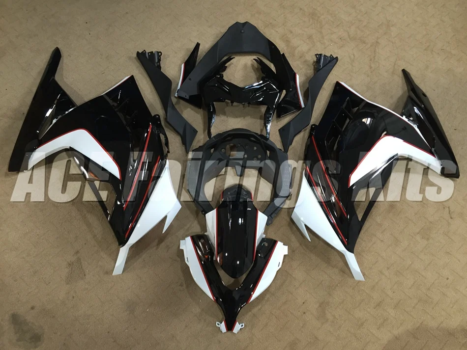 ABS обтекатель комплект для Kawasaki Ninja300 EX300 300R 2013 13 14 15 16 17 Обтекатели набор(литье под давлением) черный белый