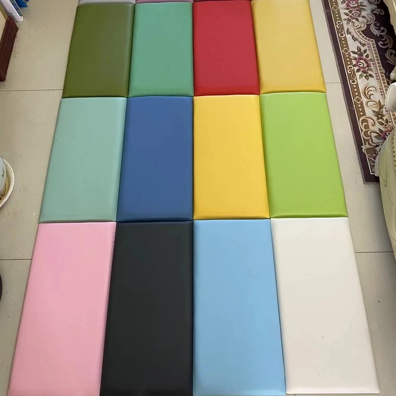 Multi Color Bed Headboards Decor PU Soft Pack Tatami Self-adhesive Child Anti-Collision Cabeceros 3D Wall Sticker Tete De Lit