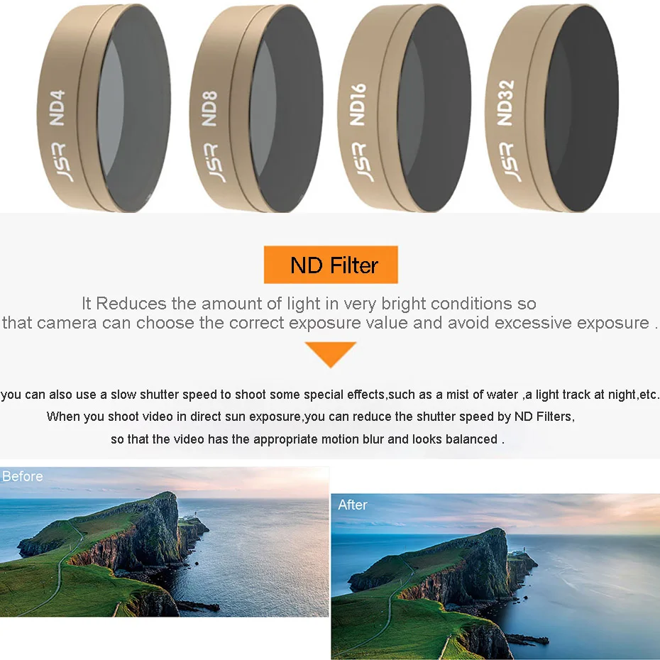 Спортивный фильтр для камеры DJI Osmo Action UV CPL ND 4 8 16 32 натуральный ночной фильтр для объектива Комплект для Osmo Action аксессуары золотой