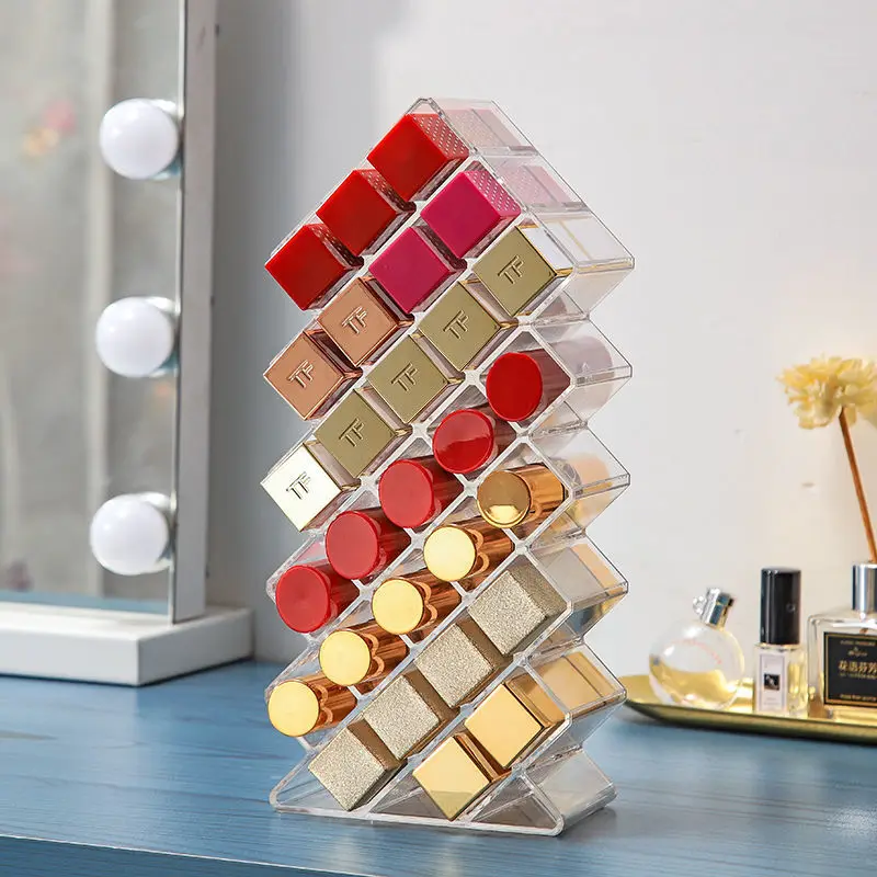 

Lipstick Box Shelf Storage Box Multi-grid Small Lattice Home Desktop Cosmetics Finishing Box Girl Large Capacity Storage Rack
