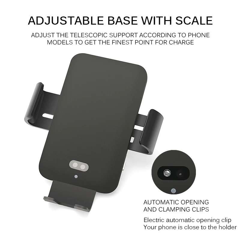 Wireless Charger Car Phone Holder 10W Qi Car Wireless Charger For IPhone X Xiaomi Samsung 9 Auto Clamping Fast Wireless Charging