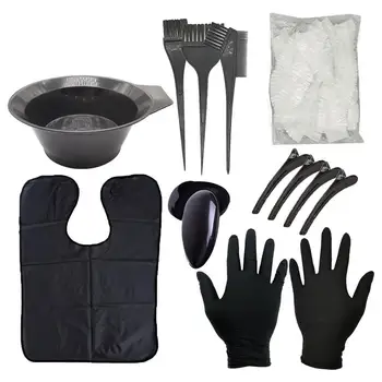 

1 Set Hair Dye Coloring Brush Comb Bowl Gloves Cover Clips Mixing Bowl Salon Tint Tool Set Hair Color Brushes Hairdressing Tool