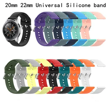 

20mm 22mm Silicone Watchband for Samsung Galaxy Watch Active 42mm 46mm Gear S2 S3 Strap Band Amazfit Bip for huwei GT strap