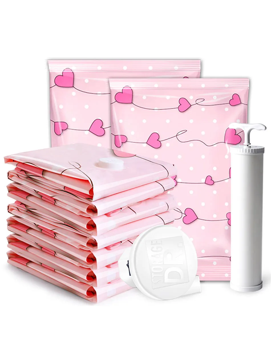 

Home Vacuum Bag for Clothes Storage Bag With Valve Transparent Border Foldable Compressed Organizer Saving Seal Packet