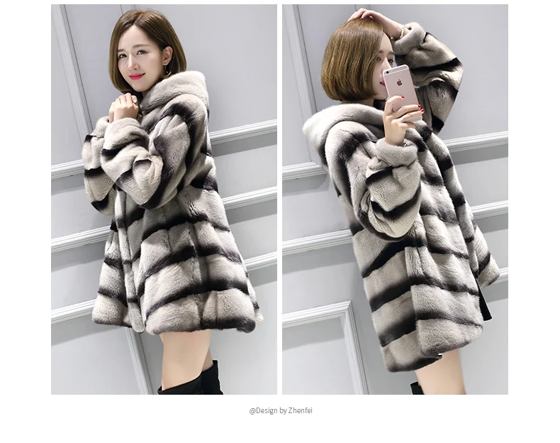 inverno полностью из норки пальто с мехом longa seque das mulheres simples moda generoso com casaco de pele de vison com capuz