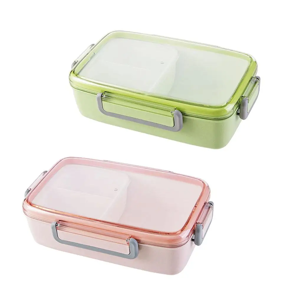 

Healthy Material Lunch Box Bamboo Fiber Microwave Boxes Food Storage Tableware Lunch Box Creative Four-sided Buckle Mess Tin