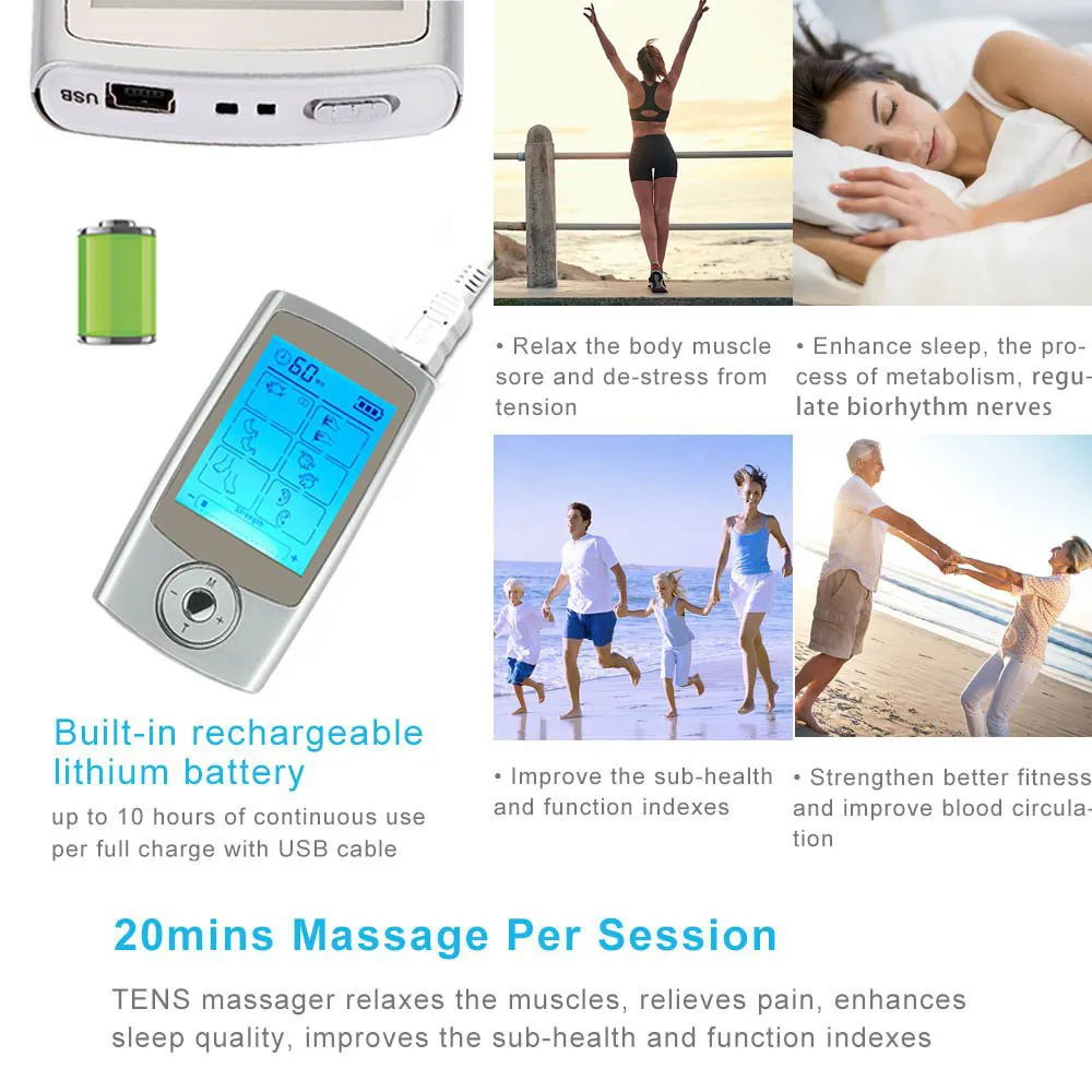 Аппарат Tens для мышечной стимуляции Электростимуляция АБС Цифровая терапия