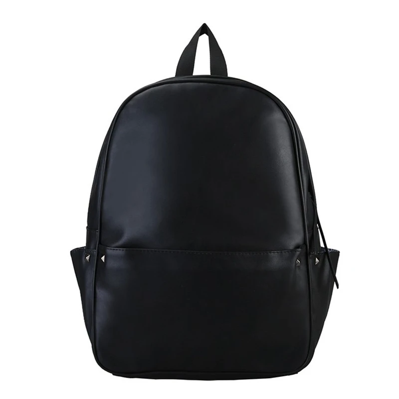 

PU School Bag Men and Women Simple and Versatile Campus Backpack Large Capacity College Student Travel Backpack