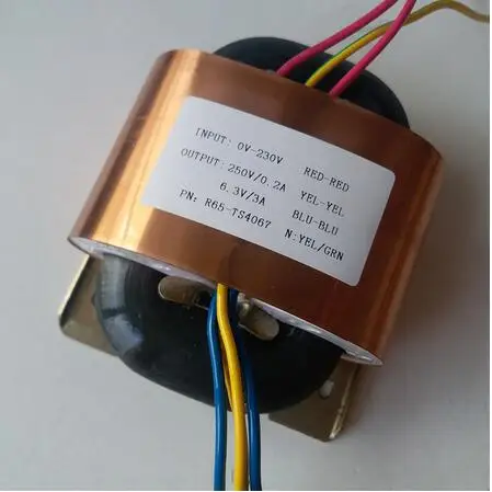 6,3 V 3A 250V 0.2A R трансформатор с сердечником R65 70VA пользовательский Трансформатор 230V Входной медный щит выход для предварительного декодера усилитель мощности