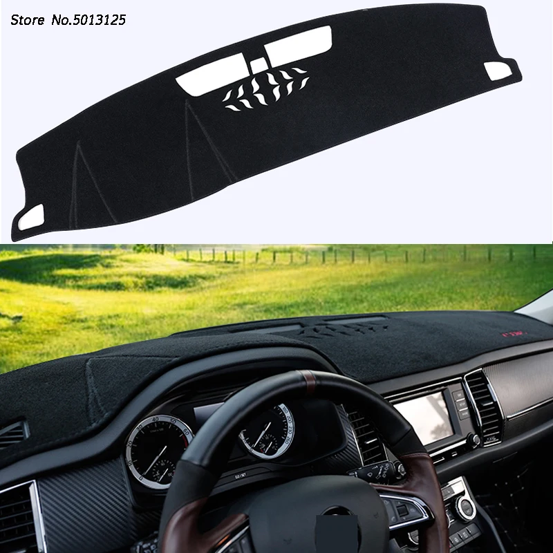

Car Left Right Hand Drive Dashboard Mat Cover Pad Anti-UV Sun Shade Instrument Panel Carpet For Skoda Kodiaq 2017 2018 2019