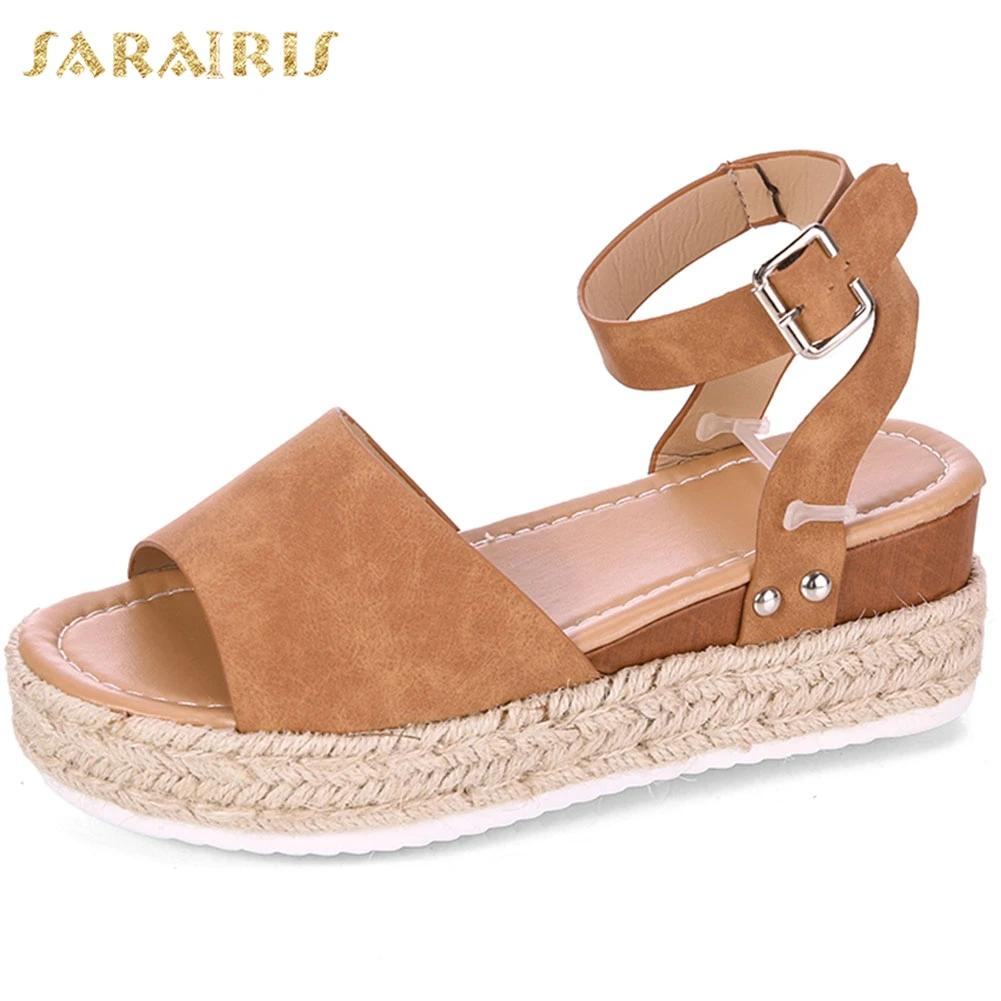 

Sarairis Fashion New Design 2020 New Arrivals Comfortable Shoes Woman Sandals Peep Toe Platform Dropship Sandals Women Shoes