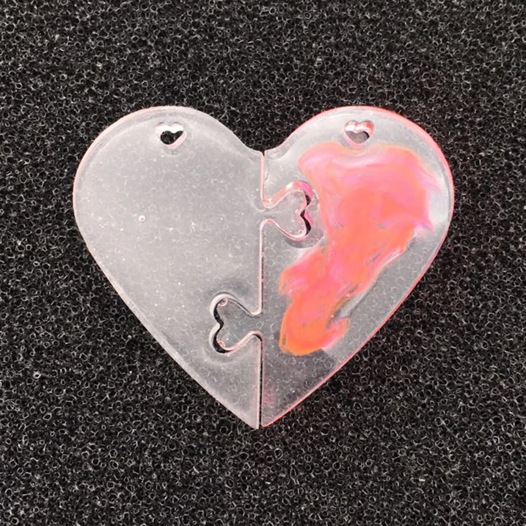 Jewelry Beading Casting Mold, DIY Handmade Silicone Mold, Clear Puzzle Heart Mold For Resin, UV Gel, Crystal, Heart Shape Gift