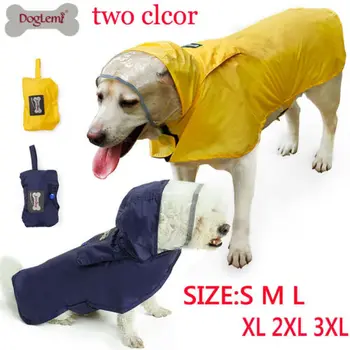 

Large Dog Raincoat Waterproof Doggie Rainwear Reflective Big Pet Jacket Clothes Hoody Rain Lovely Jackets Coat Apparel Clothes
