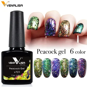 

2020 New Nail Art DIY Design Venalisa Supper Shining Starry Platinum Effect Peacock Nail Paint Enamel Gel Polish Varnish Lacquer