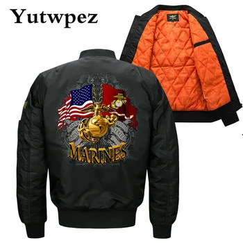 

Winter Casual Jacket Men Pilot Warm Jacket Air Force One MA1 Mens Bomber Jackets Baseball Uniform Parka Coat Big Size M-8XL 2019