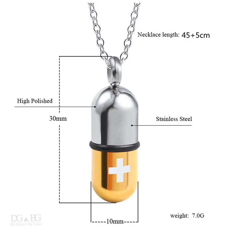 Цепочка с кулоном в виде капсулы из нержавеющей стали|Гробы и урны для питомцев| |