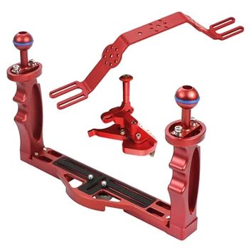 

Diving Handle Tray Bracket Mounting with Adjustable Shutter Extension Rod DSLR SLR Camera Waterproof Case Underwater Photography