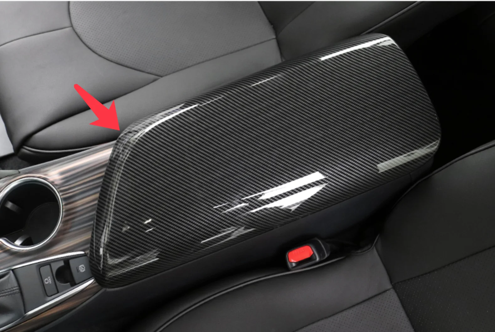 For Toyota Camry- Carbon Fiber Center Console Armrest Box Panel Trim 1pcs