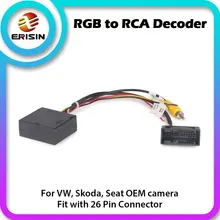 076 rgb para rca/conversor av/adaptador decodificador caixa para vw oem reverse/câmera de visão traseira