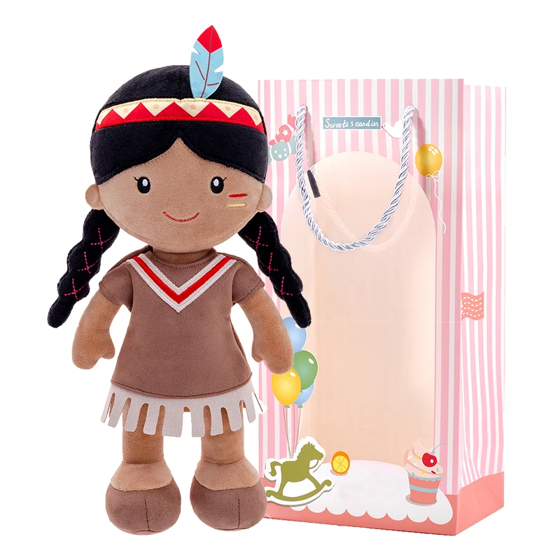 Плюшевые игрушки Gloveleya, куклы, племенная девочка, рождественский подарок, игрушки для детей, куклы для девочек, детские куклы, подарки - Цвет: Черный