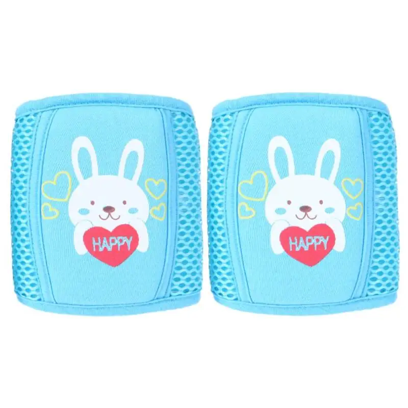 Baby Crawling Knee Pads Cute Rabbit Breathable Infant Sponge Kneepads Baby Crawl Warmer Protectors For Crawling Fall Resistance - Цвет: Синий