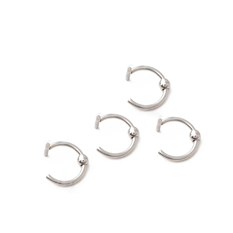 5/10pcs 6 Color 9mm Punk Stainless Steel Human Body Piercing Fake ball Lip Ring fake Nose ring No Hole Punk Jewelry women gift - Окраска металла: steel color