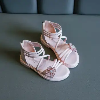 

Summer fashion Roman sandals High-top girls sandals kids gladiator sandal toddler child flower shoes girls high quality shoes