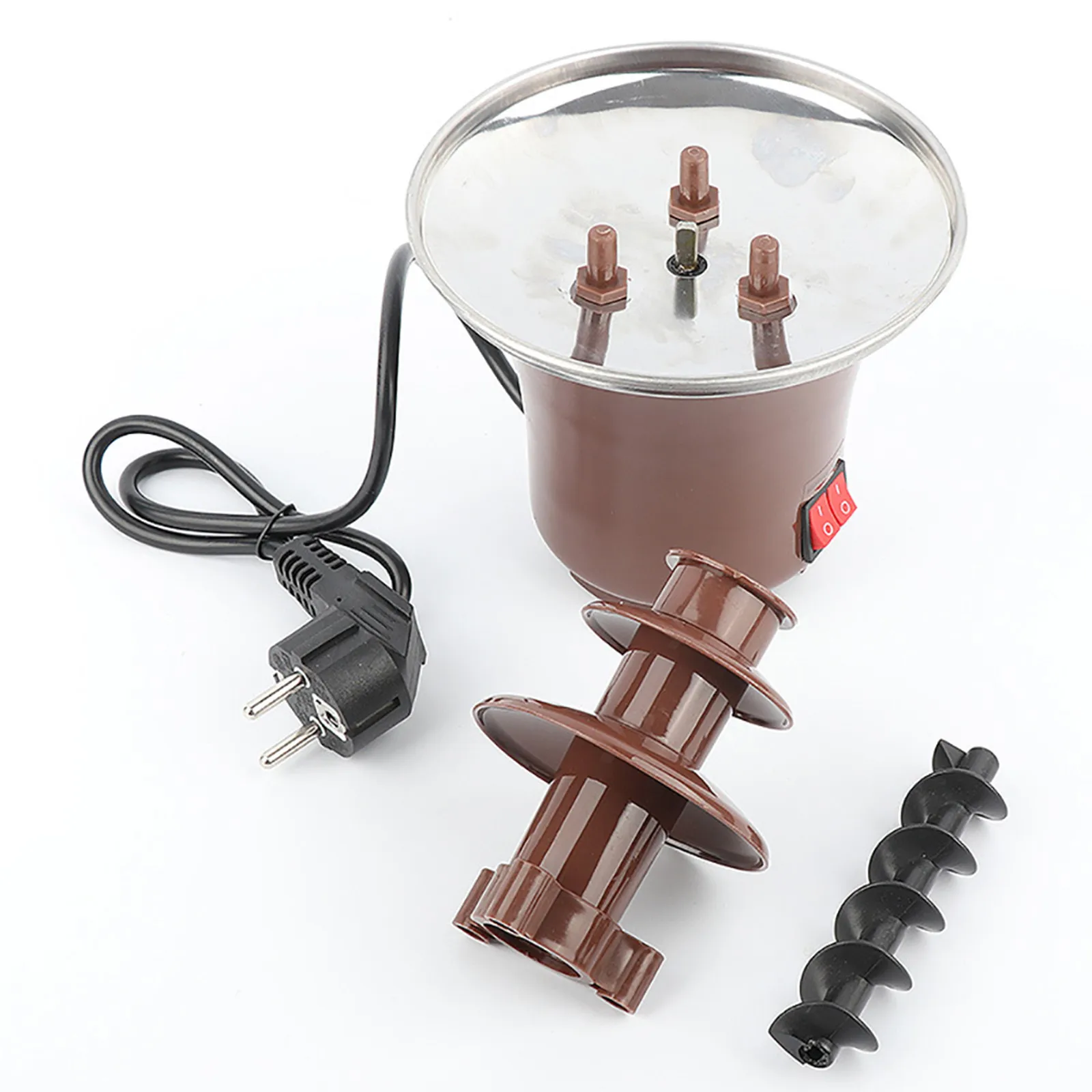 Mini Chocolate Fountain Three Layers Creative Chocolate Melt With Heating Fondue Machine Diy Mini Waterfall Hotpot EU Plug