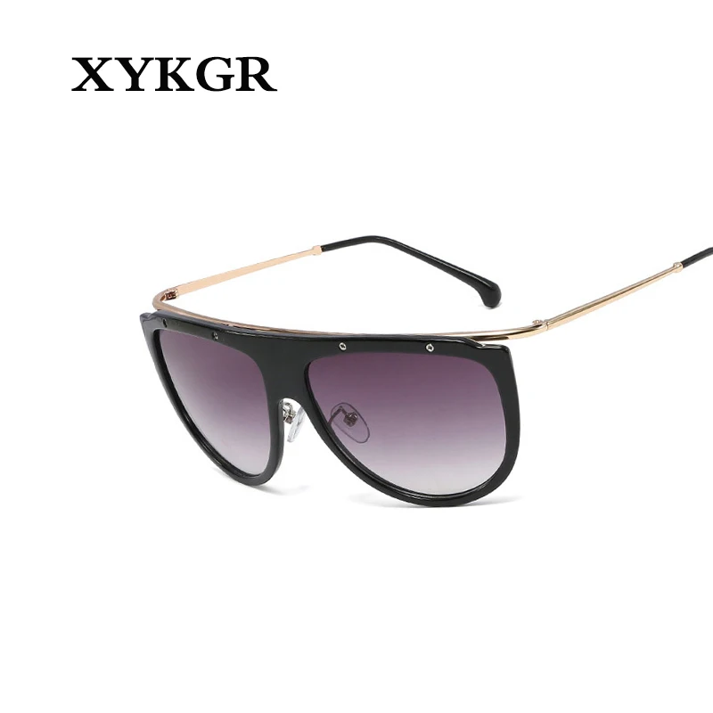XYKGR, модные, большие, цельные солнцезащитные очки в коробке, женские, трендовые, черная оправа, Ретро стиль, солнцезащитные очки для девушек, уличная съемка, дикие очки, UV400