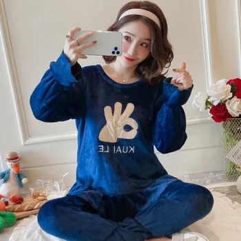 

Autumn Pyjamas Set 2020 Women Sleepwear Carton Cute Pijama Pattern Pajamas Set Thin Pijamas Mujer Sleepwear Nightwear