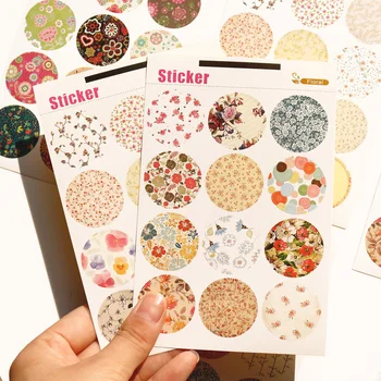

Wholesale Lovely colorful floral series Deco sticker Seal sticker Gift Paper Sticker For Party Favor Gift Bag Candy Box Decor