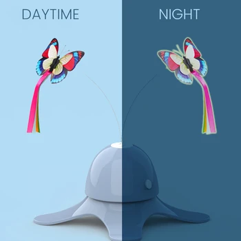 

New Electric Cat Toy Interactive Pet Butterfly Interactive Rotating Toy for Cat Teaser with Butterfly 360 Degree Rotate Cat Toy
