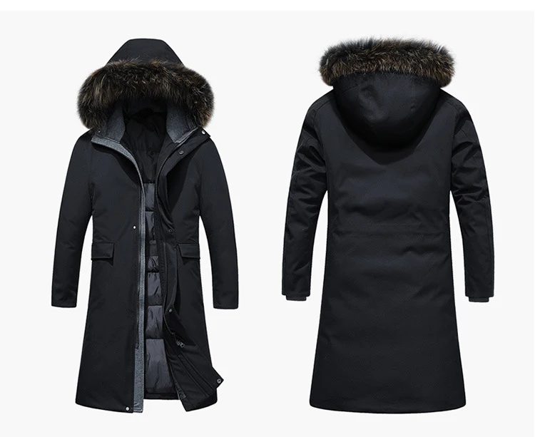 Новинка года; длинный воротник из натурального меха; Doudoune Hiver Homme