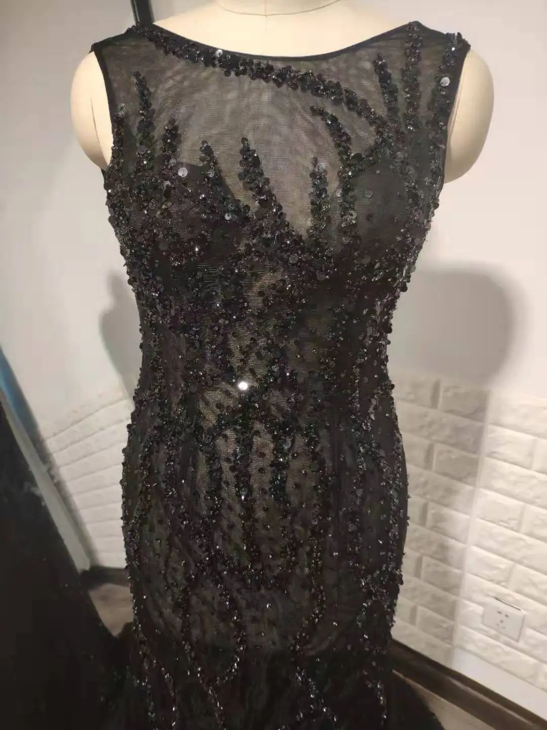 Robe de Soiree, сексуальные прозрачные вечерние платья с кристаллами и бисером, Длинные пышные платья с открытой спиной, сексуальные платья Русалочки для выпускного вечера