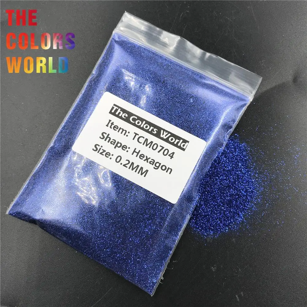 TCM0704 Blue Color Metallic Luster Hexagon Nail Glitter Nail Art Decoration Makeup Handmade Crafts Tumblers Accessorie Festival