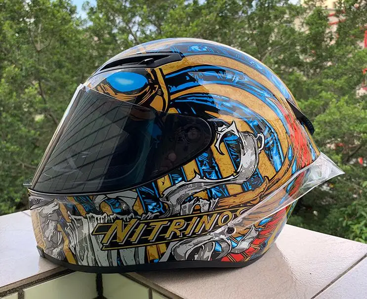 Новое прибытие Полный лицевой 2 Фараон мотоциклетный шлем езда автомобиль мотокросса мотоциклетный шлем - Цвет: 1