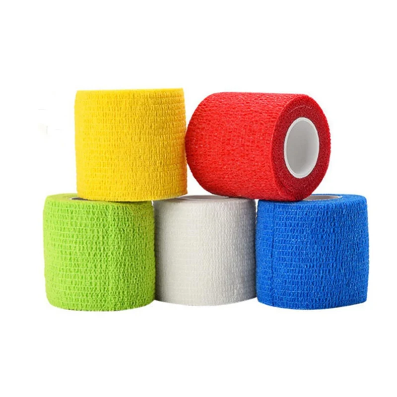 

New Security Protection Waterproof Self-adhesive Cshesive Bandages Elastic Wrap First Aid Sports Body Gauze Vet Medical Tape