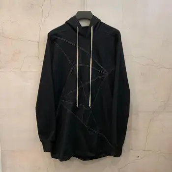 

19ss Owen seak Men Cotton Hoodies Sweatshirts Gothic Oversize Men's Clothing Autumn Solid Black Hoodies Bottoming Shirt