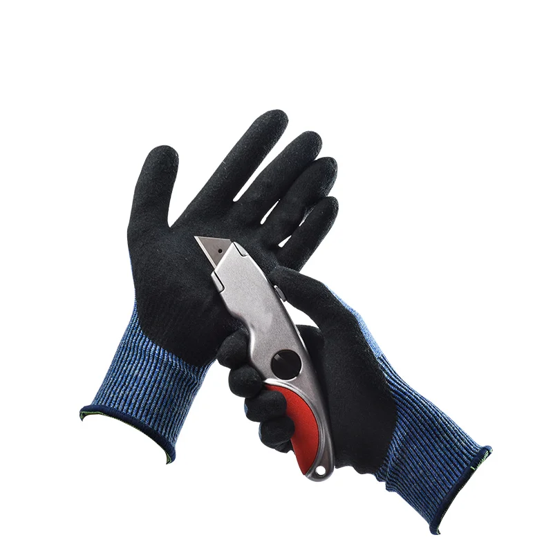 Guantes de seguridad recubiertos para el trabajo, paquete de 8 pares,  agarre firme, uso general y jardinería, para hombres y mujeres (talla S,  azul)