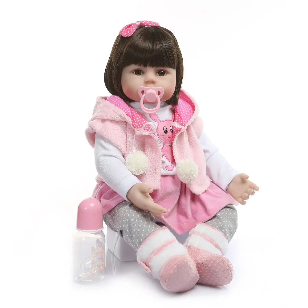 NPK Boneca Reborn 23 дюймов мягкая силиконовая, виниловая кукла 60 см мягкий силикон Reborn Baby Doll Новорожденные реалистичные куклы Bebes Reborn