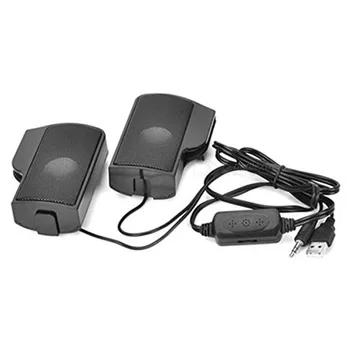 

Clip on USB Speaker for Notebook Laptop PC Desktop Tablet Wired Stereo Speaker Line Controller Soundbar