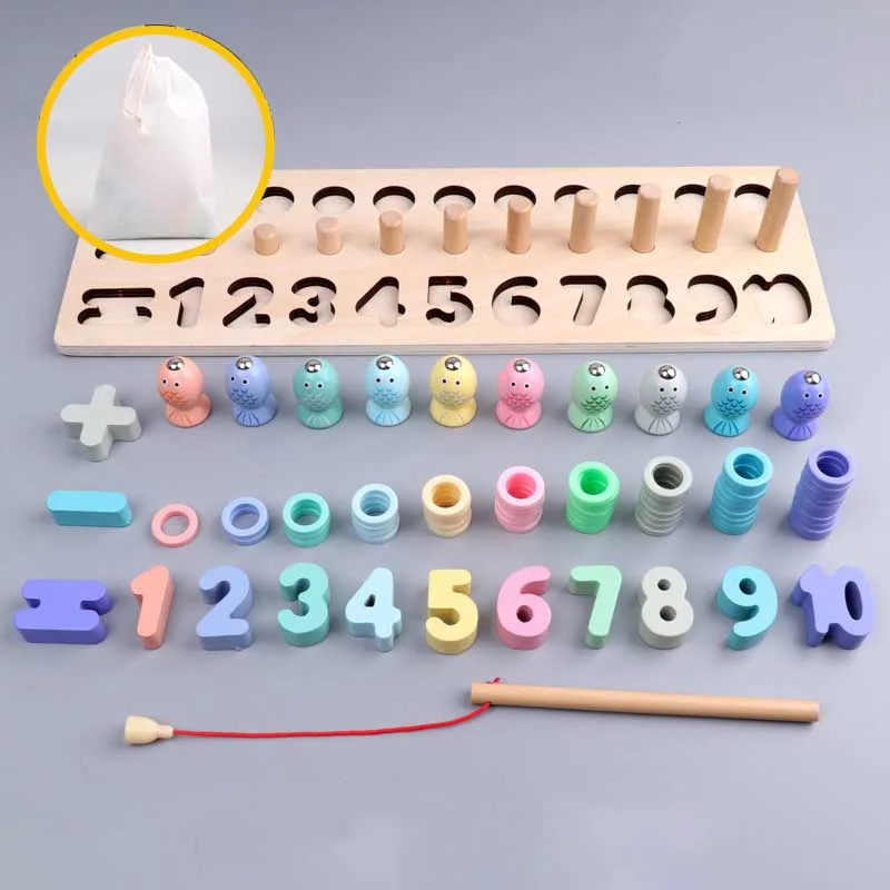 Забавный номер головоломка детская игрушка обучающая магнитная игра рыбалка деревянная игрушка для малышей родитель-ребенок Взаимодействие