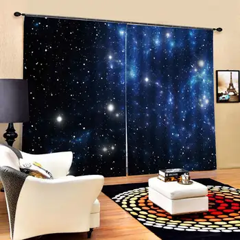 

blue stars curtains Luxury Blackout 3D Curtains For Living room Bedding room Office Blackout curtain