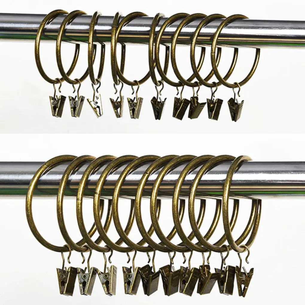 Украшение дома 10 шт./упак. высокого качества кольца для шторы в душевой Зажимы для штор для ванной занавес Стержень зажимы окно