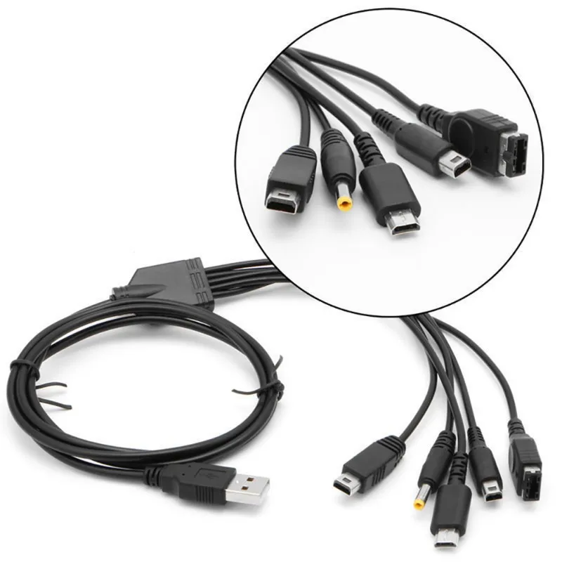 Зарядный USB кабель 5 в 1 зарядное устройство для нового 3DS XL NDSLite ndsi LL Wii U GBA PSP