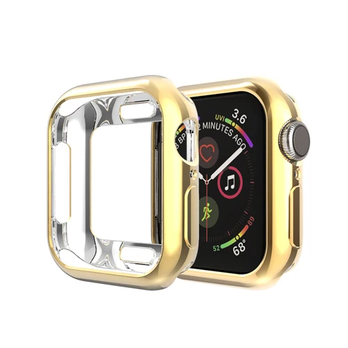 Gold Защитный чехол для Apple Watch 4 3 42 мм 44 мм 360 градусов анти-осенний чехол iWatch band 38 мм 40 мм Tpu силиконовый защитный - Цвет ремешка: Gold