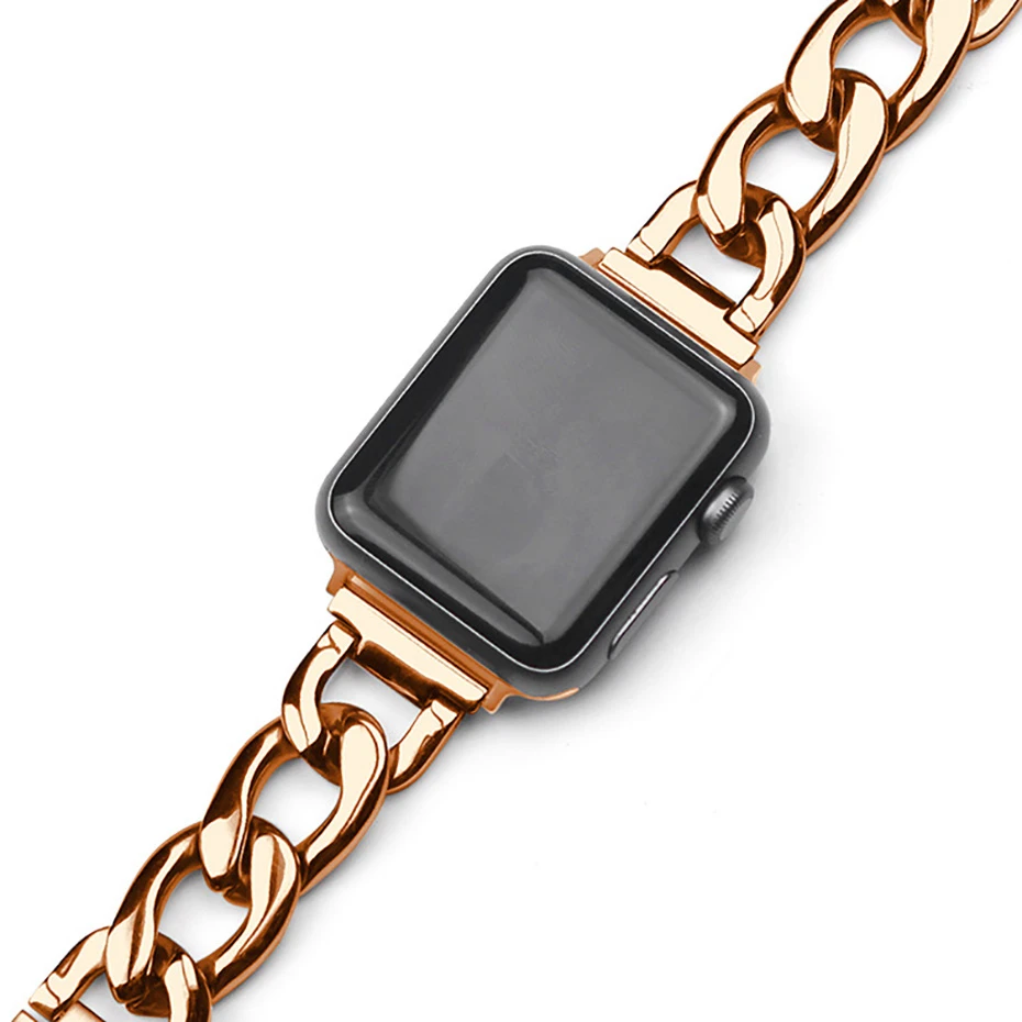 Ковбойский ремешок с цепочкой наручный для apple watch 44 мм браслет Iwatch серии 5 4 3 2
